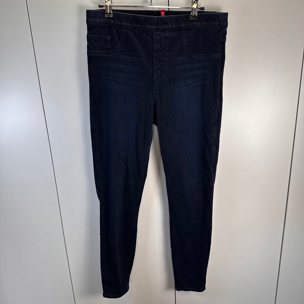 SPANX Dark Wash Denim Jeggings Pants Women's Size L/G Large Classic Comfy